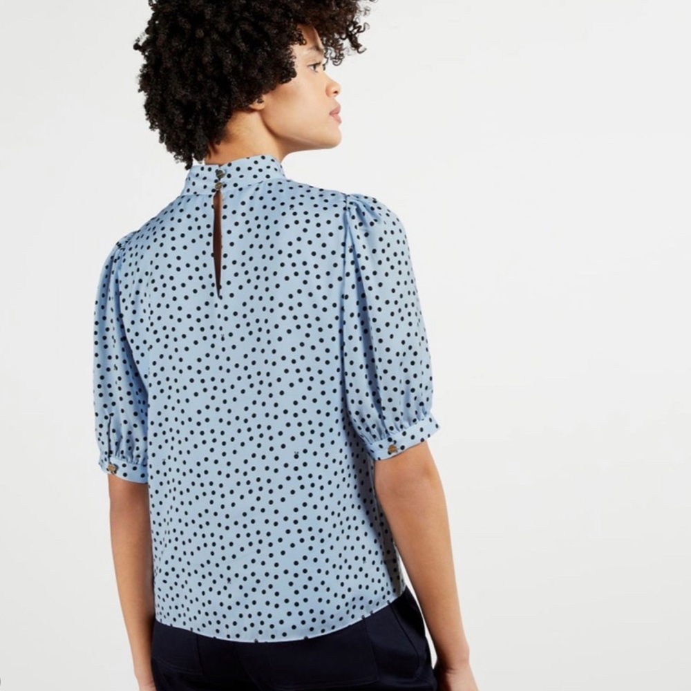 Ted Baker Priyal Short Sleeve Polka Dot Top. TB size 3 (M) - Picture 3 of 4